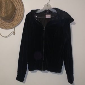 Y2K BeachBunny Lounge Velour Hoodie sz L sequin/lace hood